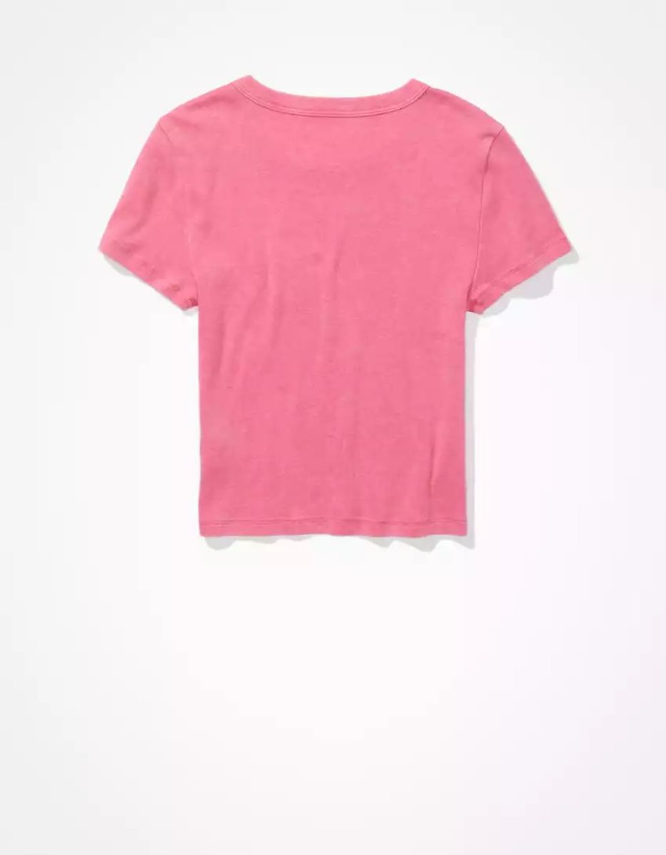 T Shirts American Eagle AE Hey Baby Tee Rose Clair Femme | DFC-89159677